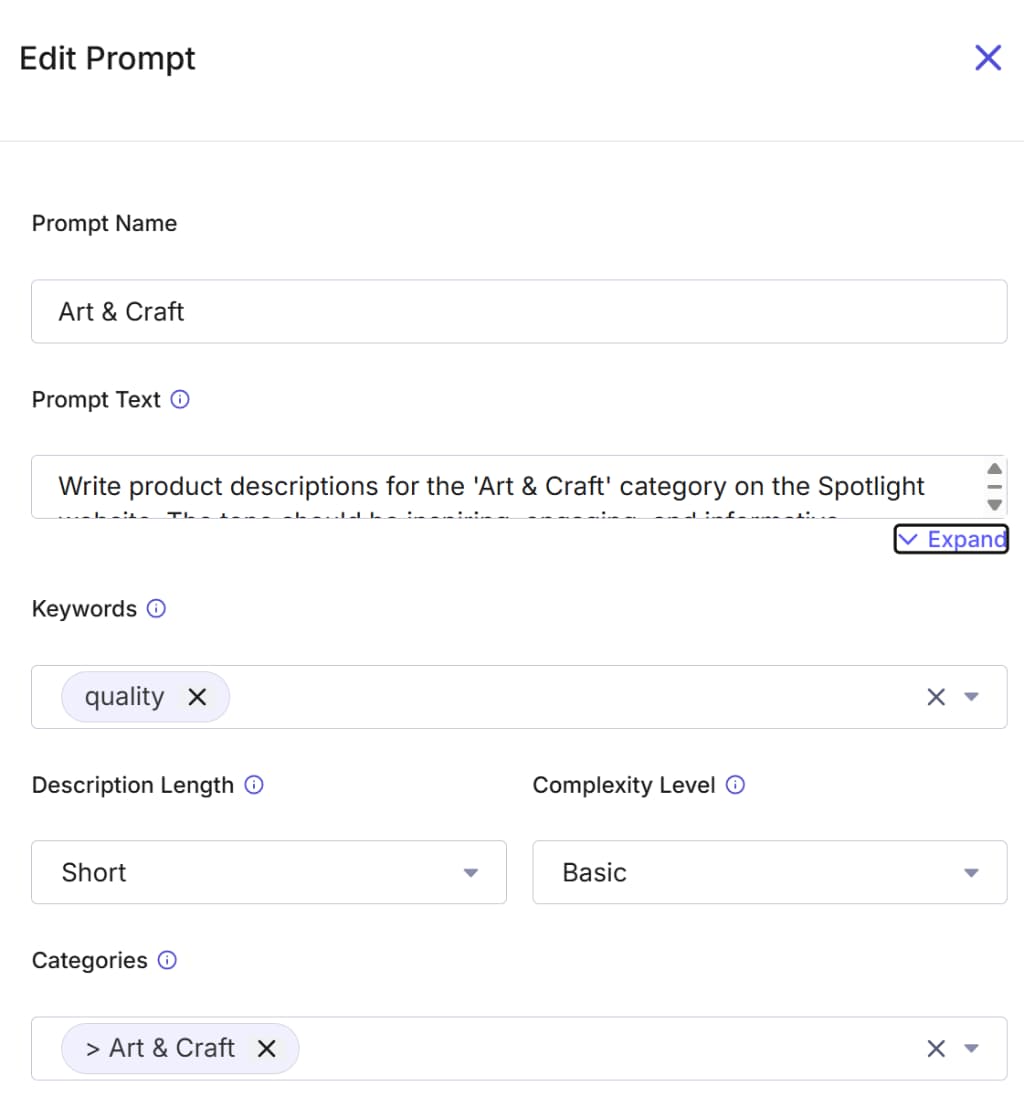 AI prompt editor demo