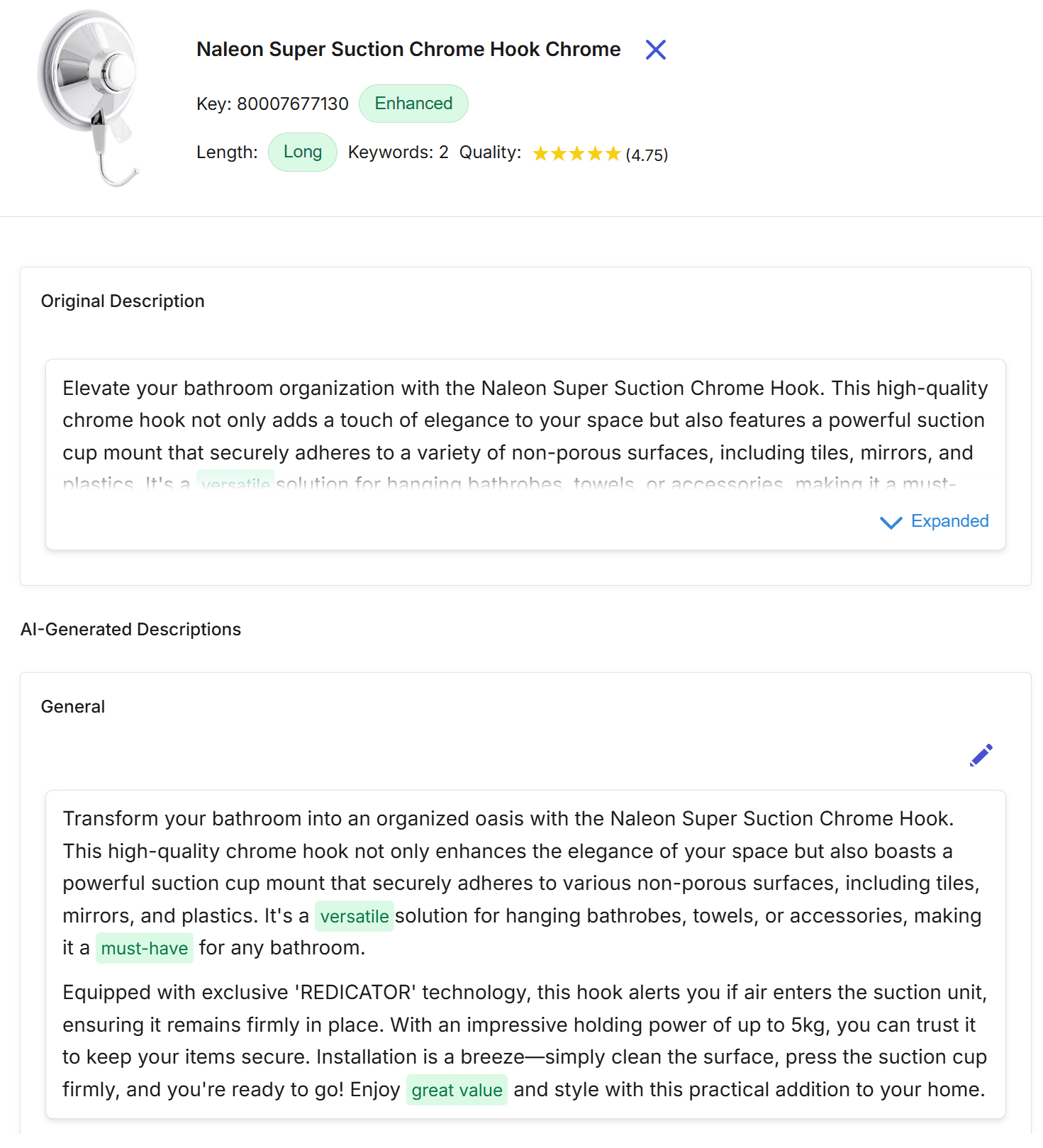 Generate Descriptions